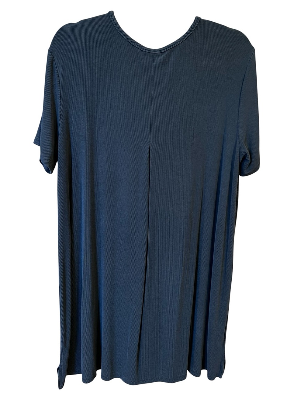 Cozy Earth Bamboo Rib Knit Boyfriend Short Sleeve Sleep Dress Graphite Medium - Picture 4 of 5